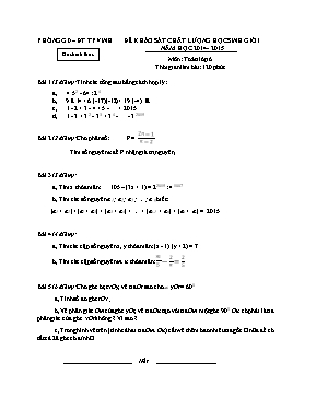 Đề khảo sát chất lượng học sinh giỏi môn Toán Lớp 6 - Năm học 2014-2016 - Phòng GD & ĐT Thành phố Vinh